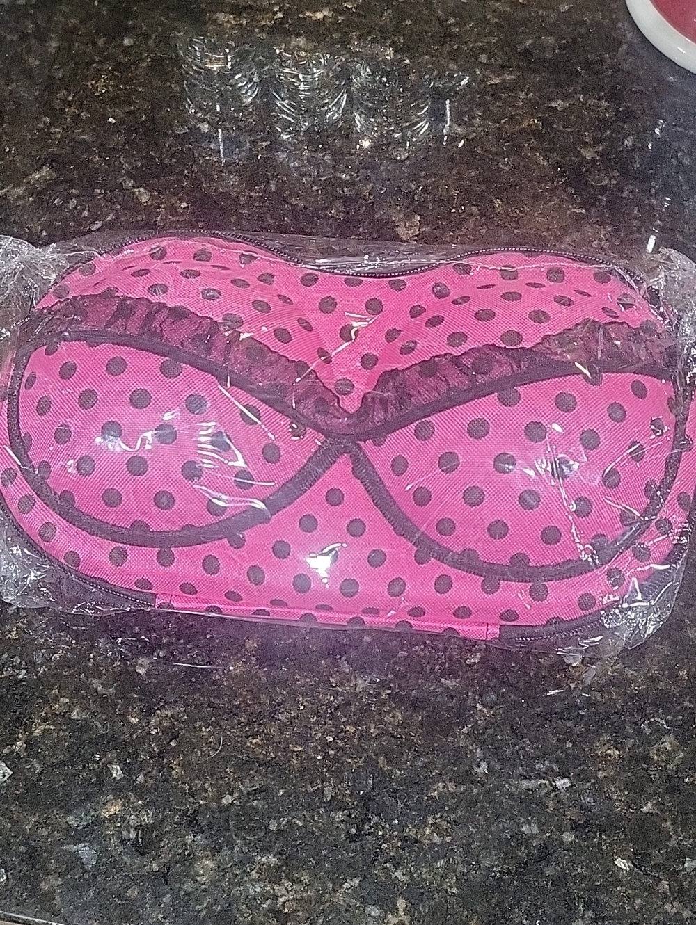 Pink Polka Dot Foldable Bra Travel Case